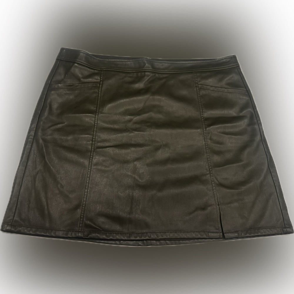 LOFT Vegan Leather Mini Skirt